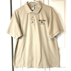 Macedonia Baptist Church Polo Shirt XL Brown "Act Like Men"